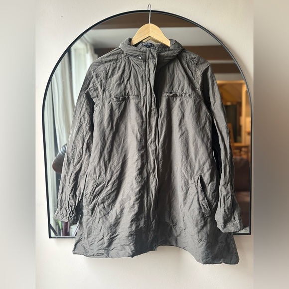 EILEEN FISCHER | rumpled organic cotton coat | size small - Picture 2 of 6